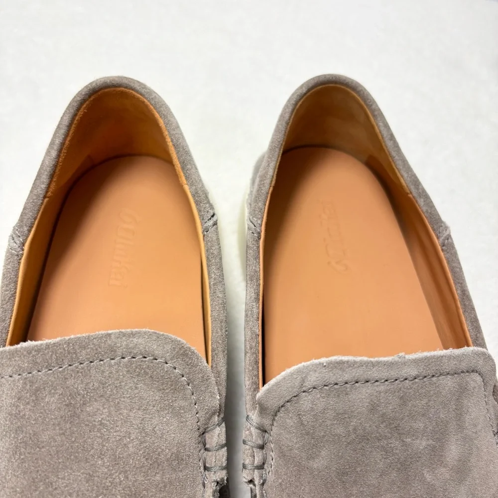 Olukai Ka'a Suede Loafers Men's Size 10.5 Gray Drop-In Heel Minimalist Old Money